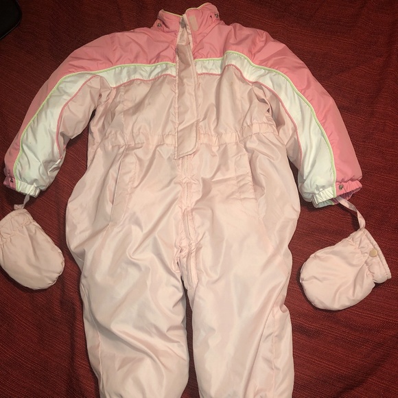 Wonderkids One Pieces Vtg Toddler Girls Full Body Snowsuit Bunting